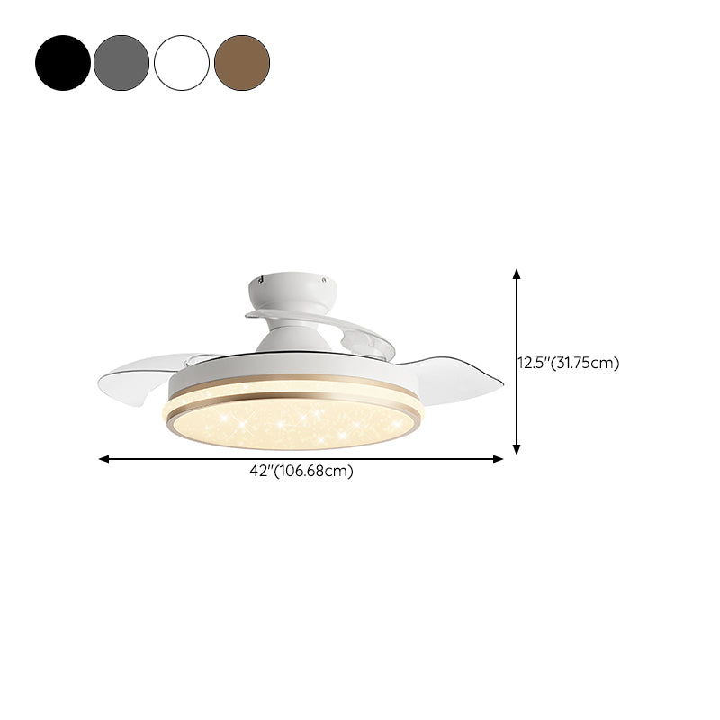 Simple LED Ceiling Fan Lamp Metal Fan Lighting for Dining Room