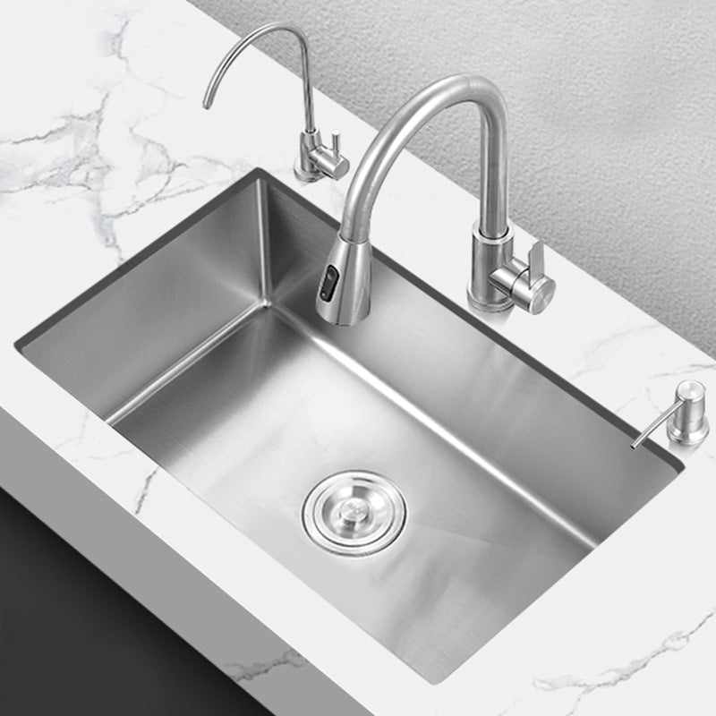 Contemporary Style Kitchen Sink Soundproof Detail Kitchen Sink with Overflow Hole