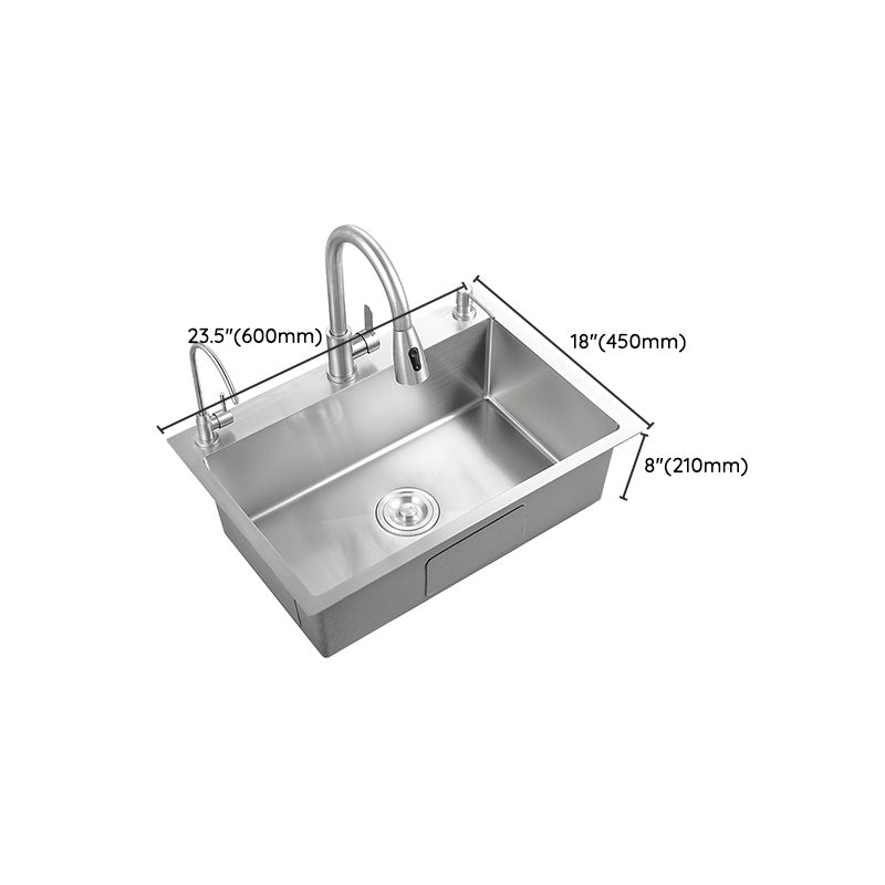 Contemporary Style Kitchen Sink Soundproof Detail Kitchen Sink with Overflow Hole