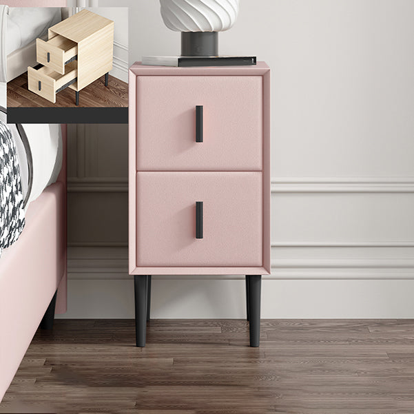 Contemporary Solid Wood Kids Nightstand Flat Top Nightstands with Drawers