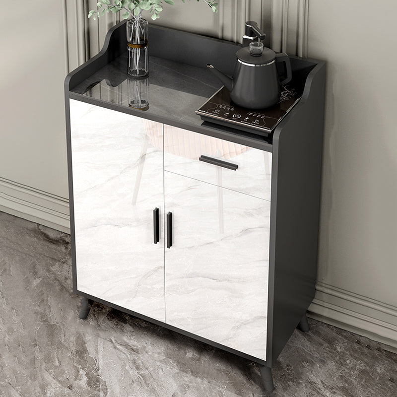 Contemporary Stone Sideboard 1 Drawer Sideboard Cabinet with Adjustable Shelves