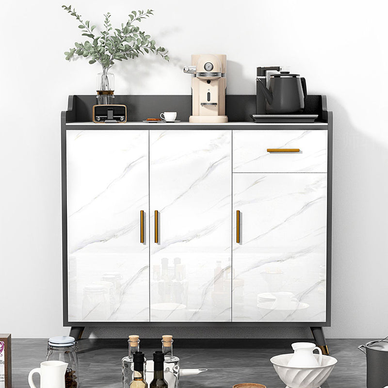 Contemporary Stone Sideboard 1 Drawer Sideboard Cabinet with Adjustable Shelves