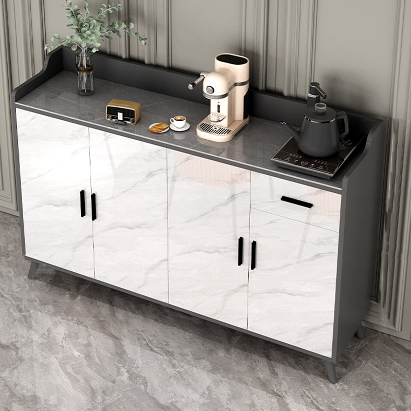 Contemporary Stone Sideboard 1 Drawer Sideboard Cabinet with Adjustable Shelves