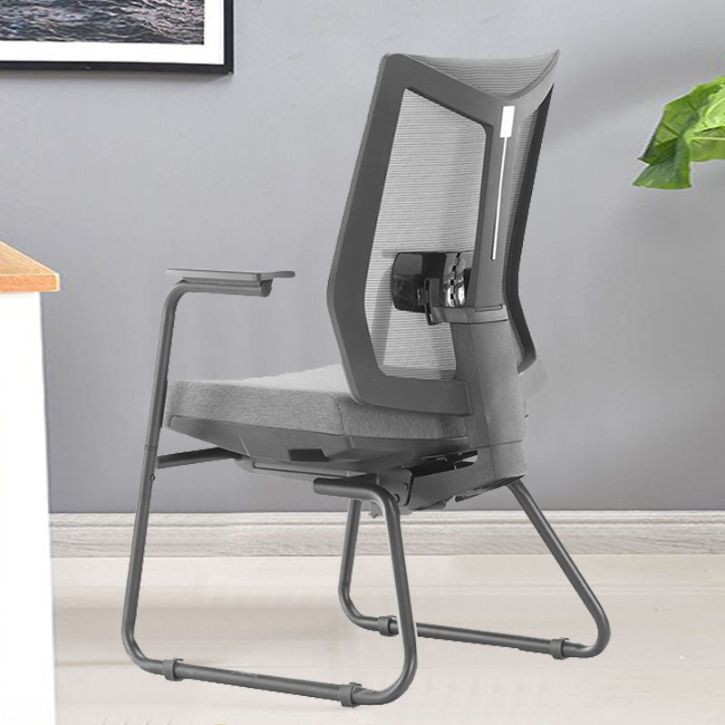 Modern Office Chair No Wheels Removable Arms No Distressing Desk Chair