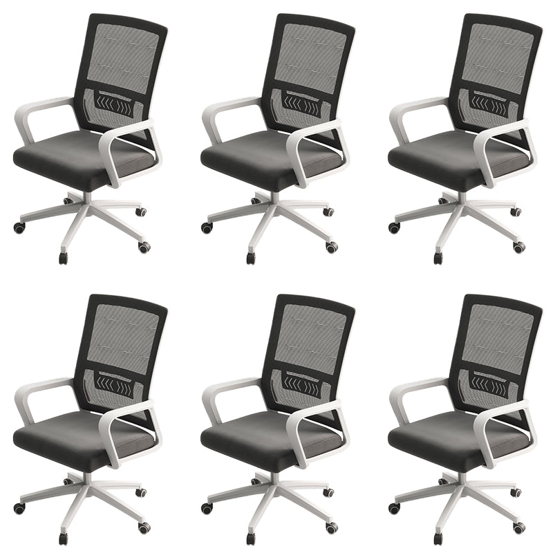 Modern Office Chair Fixed Arms Adjustable Seat Height Chair with Wheels