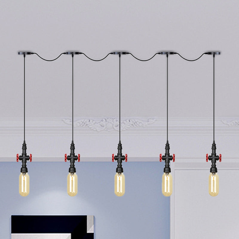 Schwarzkapsel Tandem Multi-Pendant Industrial Amber Glass 3/5/7 Light Restaurant Hanging Lamp Kit Kit