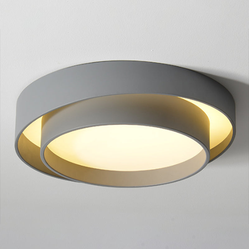 Metal Circular Flush Mount Fixture Modern 1 Light Flush Light Fixture