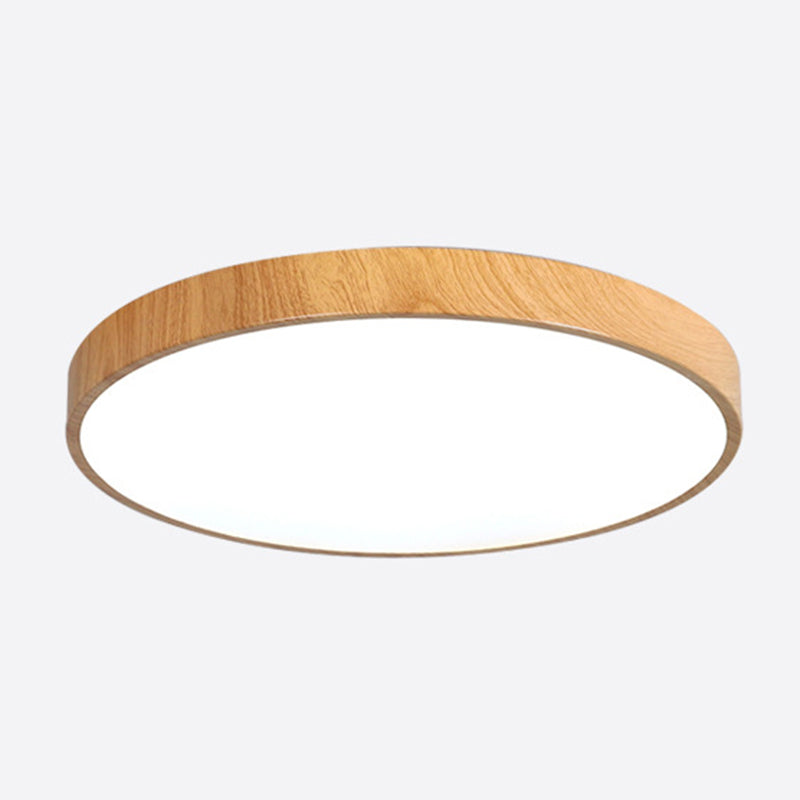 Metal Circular Flush Mount Fixture Modern Flush Light Fixture in Brown