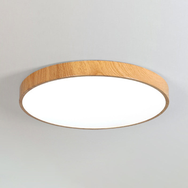 Metal Circular Flush Mount Fixture Modern Flush Light Fixture in Brown