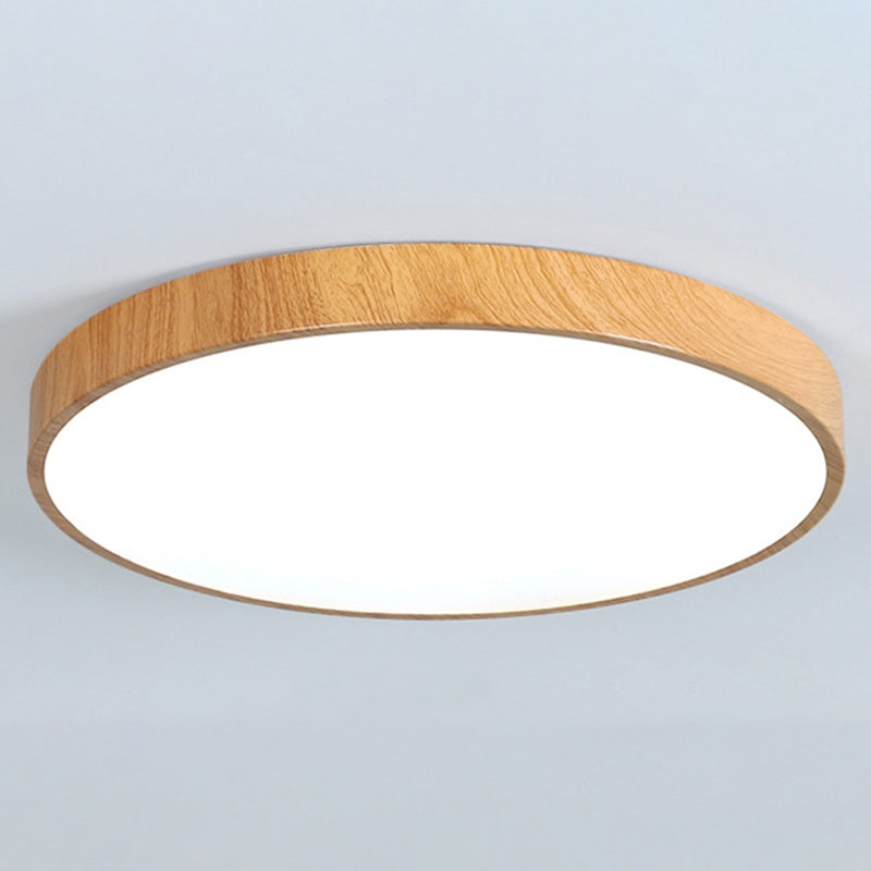 Metal Circular Flush Mount Fixture Modern Flush Light Fixture in Brown