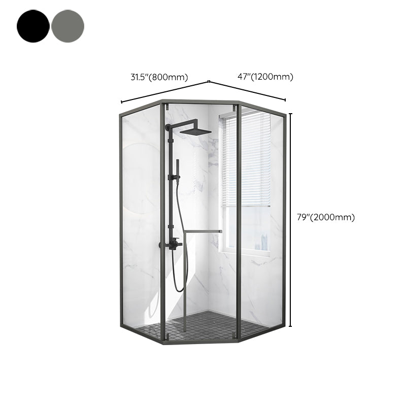 Single Sliding Door Shower Door Diamond Shape Glass Shower Screen