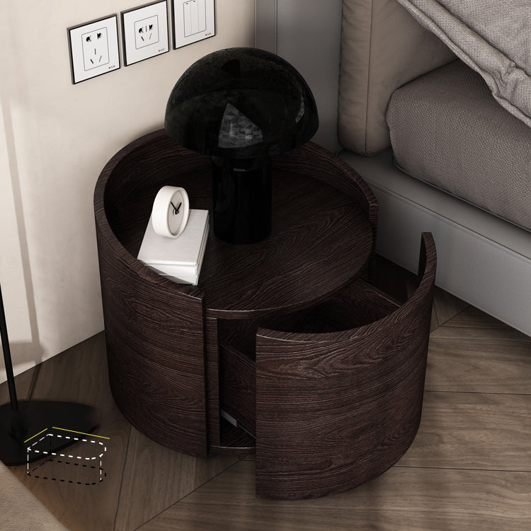 Wooden Bed Nightstand Classic Modern Bedside Cabinet with Drawers