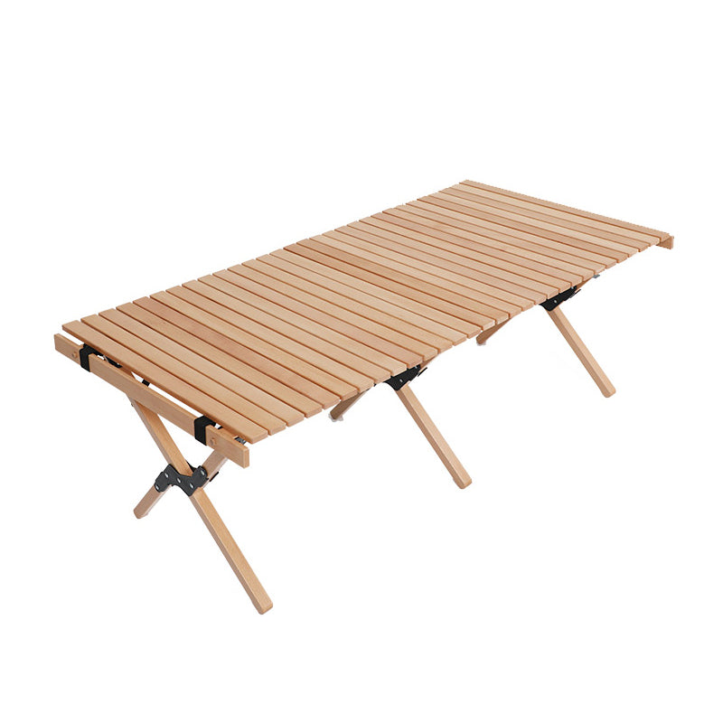 Modern Beech Wood Folding Table Outdoor Removable Camping Table