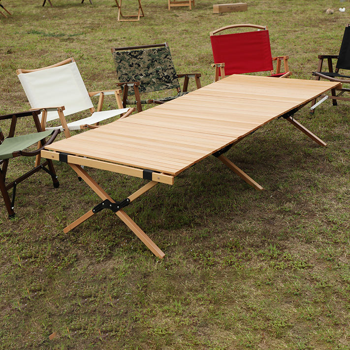 Modern Beech Wood Folding Table Outdoor Removable Camping Table