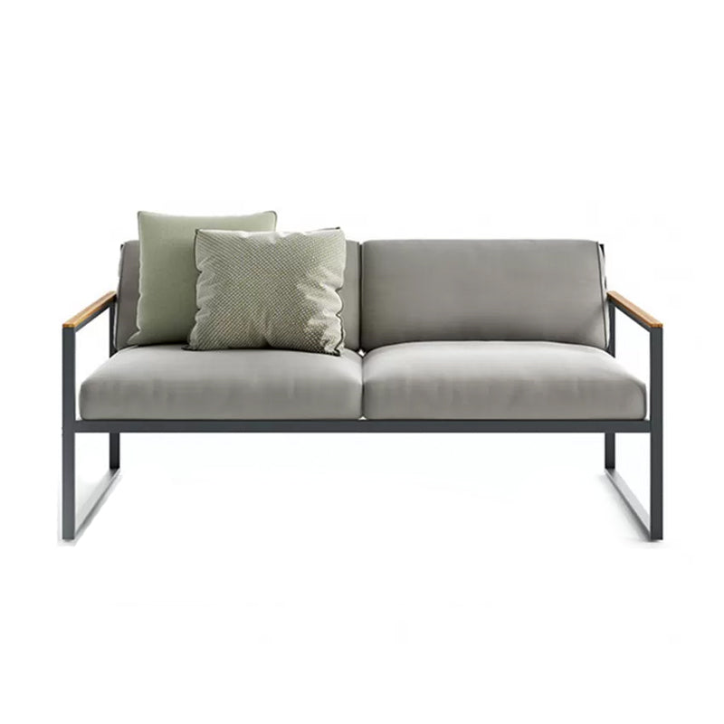 Metal Frame Patio Sofa Industrial Outdoor Patio Sofa with Cushions