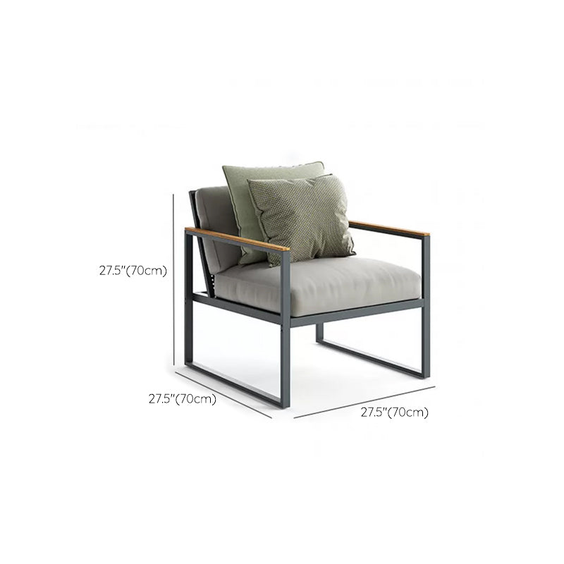 Metal Frame Patio Sofa Industrial Outdoor Patio Sofa with Cushions