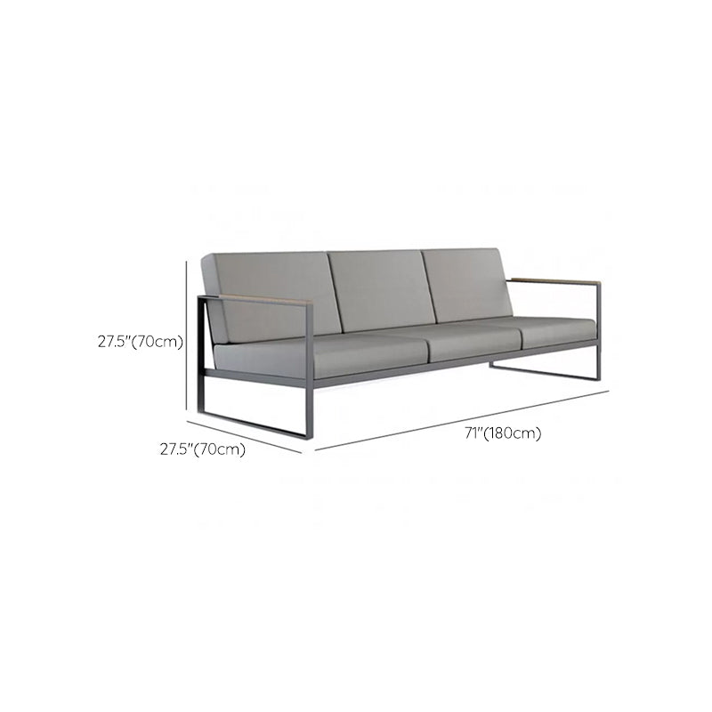 Metal Frame Patio Sofa Industrial Outdoor Patio Sofa with Cushions