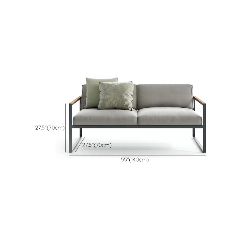 Metal Frame Patio Sofa Industrial Outdoor Patio Sofa with Cushions