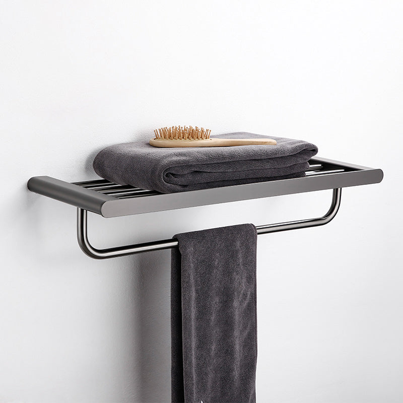 Modern Matte Gray Bathroom Accessory Set Bath Shelf/Towel Bar & Paper Holder Included