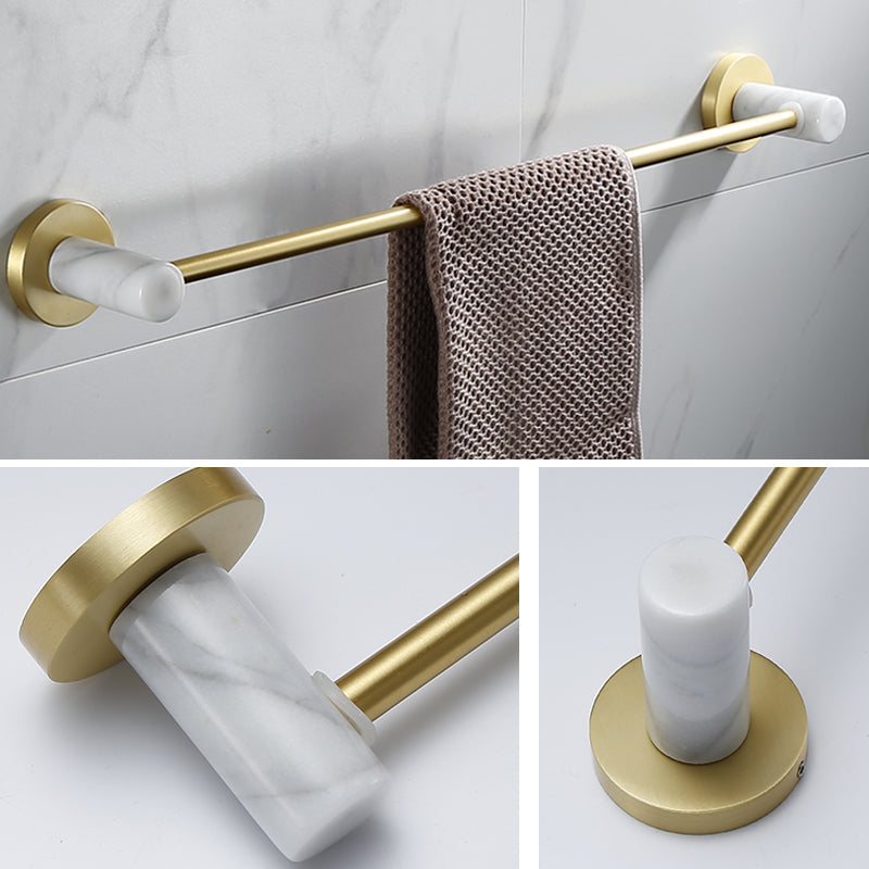 Modern Golden Bath Hardware Set Brass& Marble Bathroom Accessory Kit