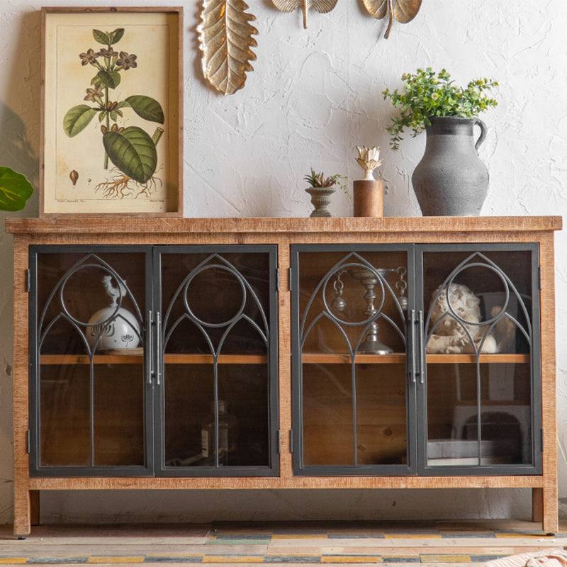 Industrial Cabinet Stain Resistant Distressed Wood Accent Cabinet