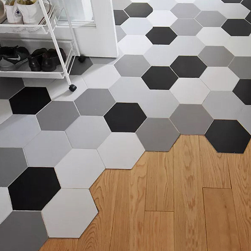 Contemporary Style Waterproof Floor Tile Straight Edge Hexagon Floor Tile