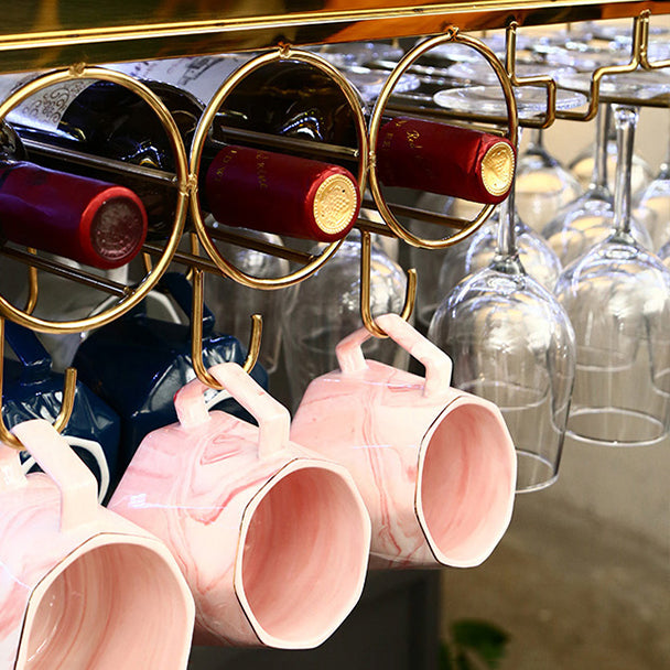 Luxury Hanging Wine Bottle Holder Kitchen Metal Wine Rack Bottle