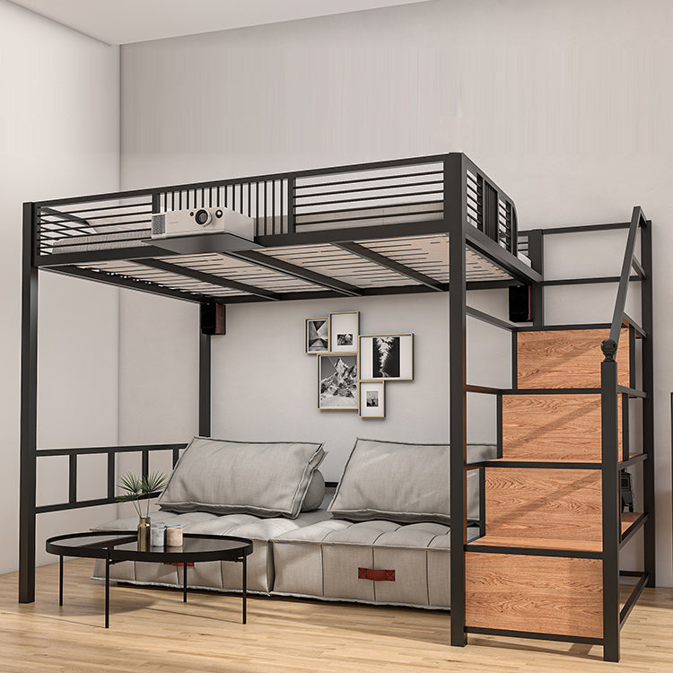 Gender Neutral Kids Bed No Theme Metal Loft Bed with Mattress