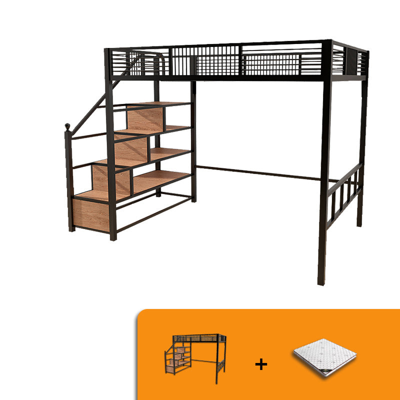 Gender Neutral Kids Bed No Theme Metal Loft Bed with Mattress