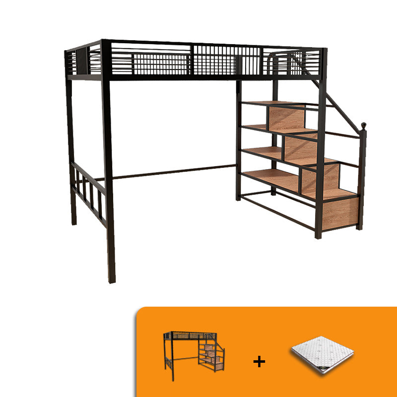 Gender Neutral Kids Bed No Theme Metal Loft Bed with Mattress