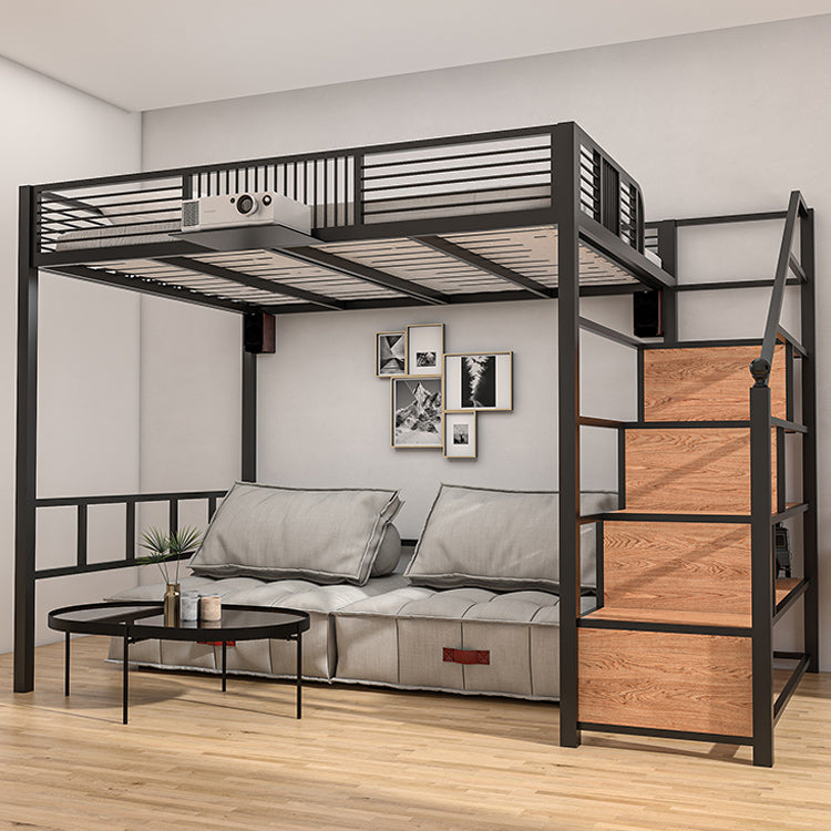 Gender Neutral Kids Bed No Theme Metal Loft Bed with Mattress