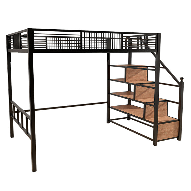 Gender Neutral Kids Bed No Theme Metal Loft Bed with Mattress