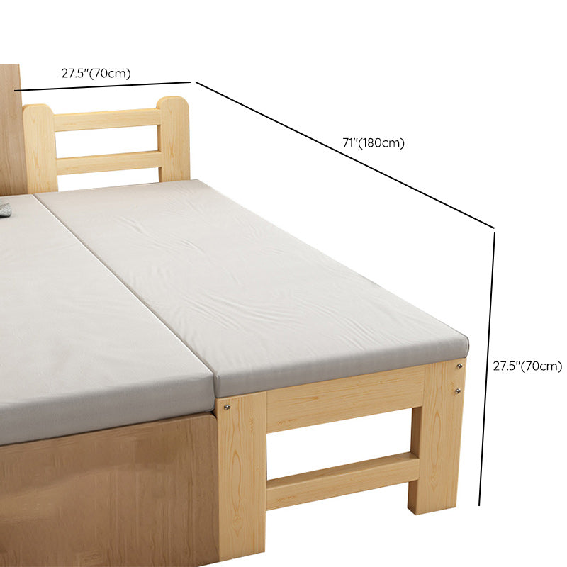 Scandinavian No Theme Kids Bed Solid Wood Toddler Bed with Mattress
