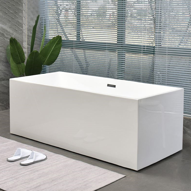 Rectangular Modern Bath Stand Alone Soaking Back to Wall Bathtub