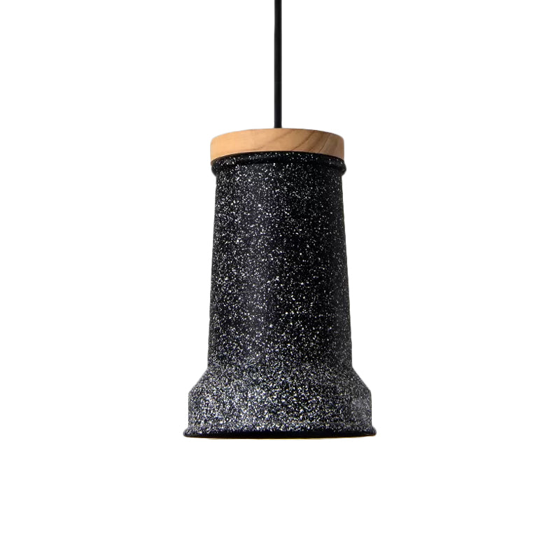 Black/Grey/White Cylinder Hanging Light Industrial Cement 1-Head Restaurant Pendant Lamp Fixture