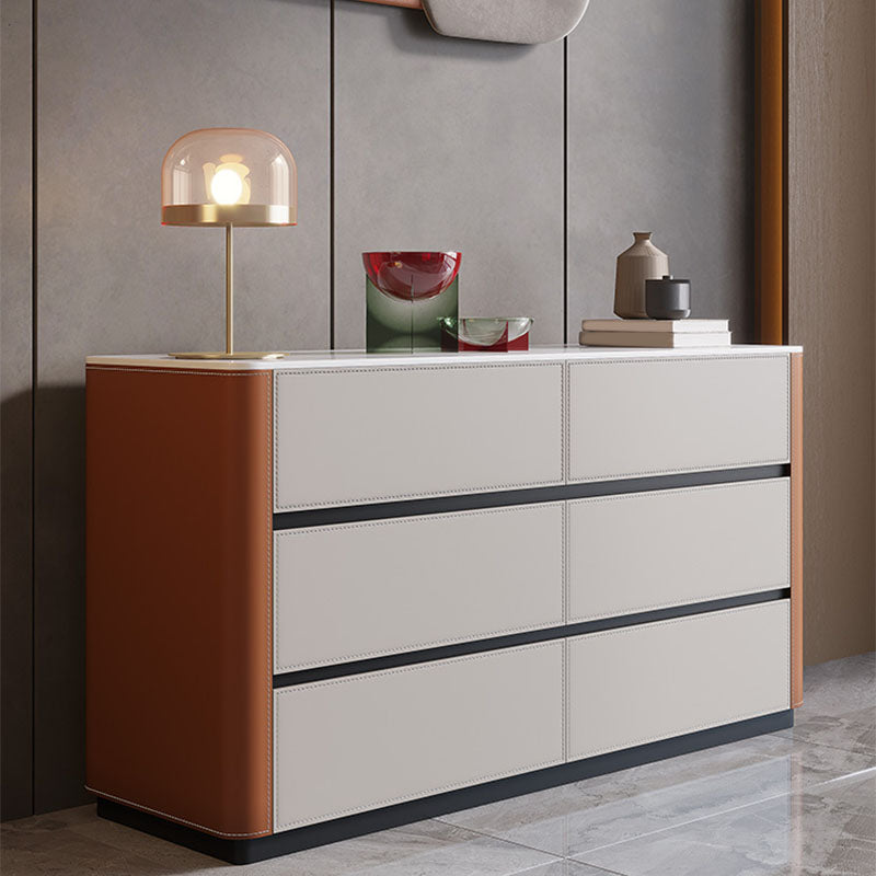 Contemporary Side Board Stone Storage Sideboard Buffet with Drawers for Dining Room