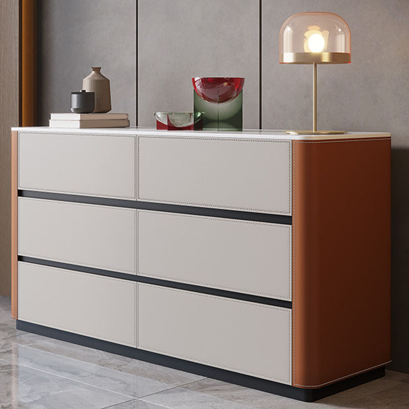 Contemporary Side Board Stone Storage Sideboard Buffet with Drawers for Dining Room