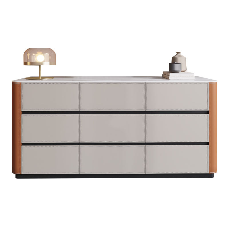 Contemporary Side Board Stone Storage Sideboard Buffet with Drawers for Dining Room