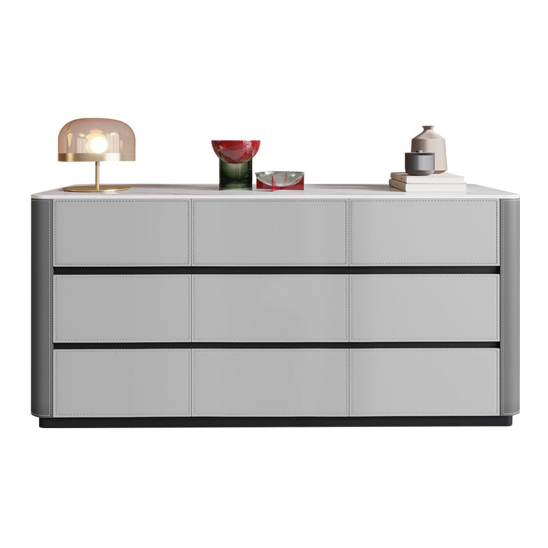 Contemporary Side Board Stone Storage Sideboard Buffet with Drawers for Dining Room