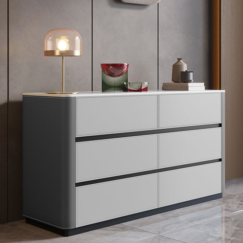 Contemporary Side Board Stone Storage Sideboard Buffet with Drawers for Dining Room