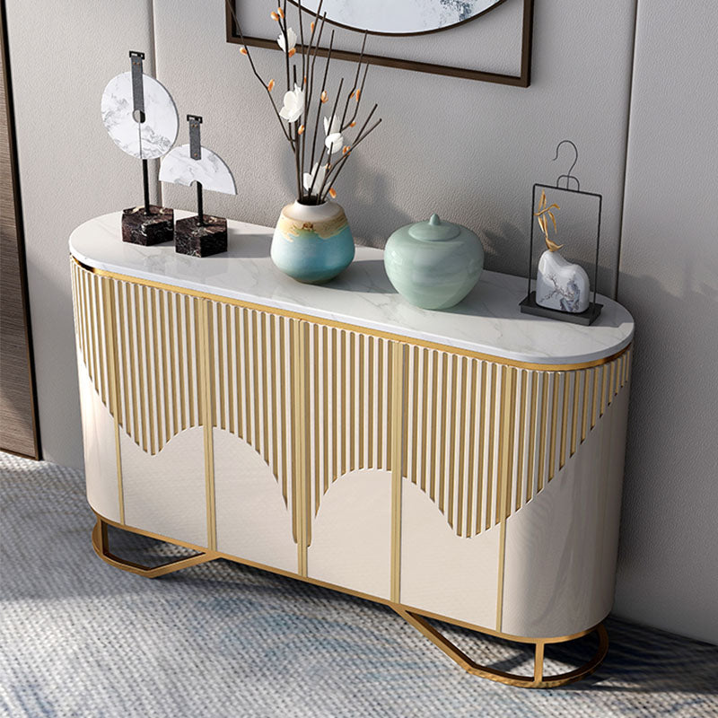 Gold Base Modern Sideboard Buffet Stone Buffet Stand with Storage