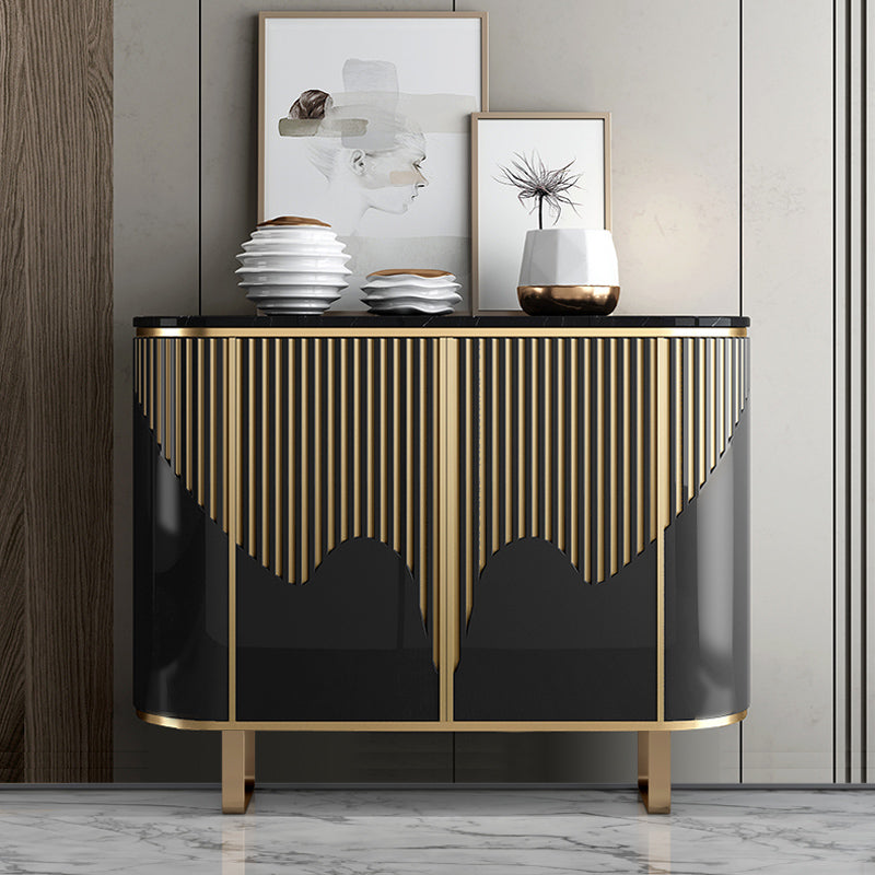 Gold Base Modern Sideboard Buffet Stone Buffet Stand with Storage