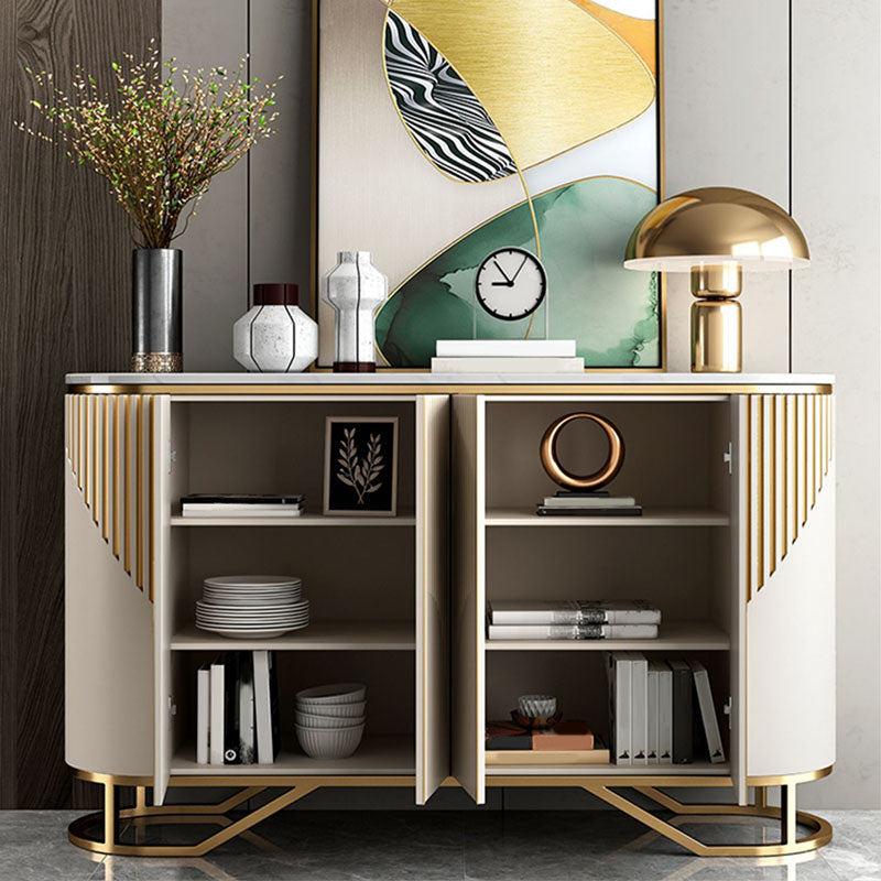 Gold Base Modern Sideboard Buffet Stone Buffet Stand with Storage