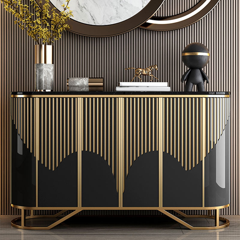 Gold Base Modern Sideboard Buffet Stone Buffet Stand with Storage