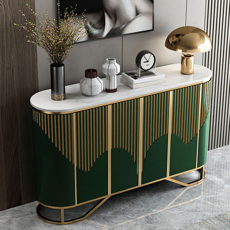 Gold Base Modern Sideboard Buffet Stone Buffet Stand with Storage