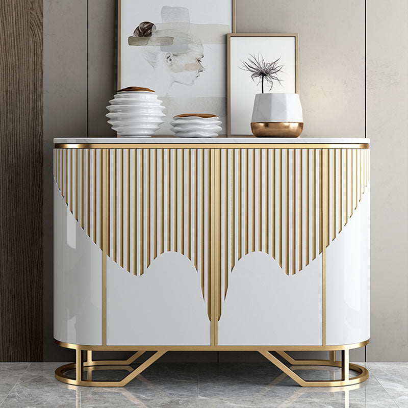 Gold Base Modern Sideboard Buffet Stone Buffet Stand with Storage