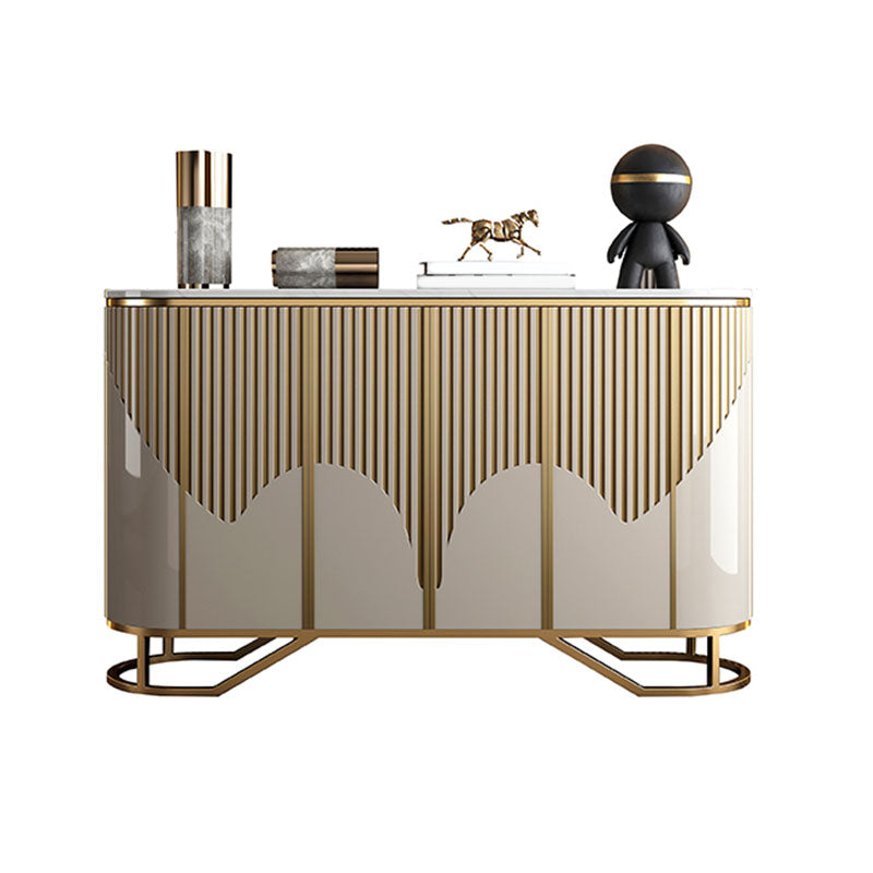 Gold Base Modern Sideboard Buffet Stone Buffet Stand with Storage