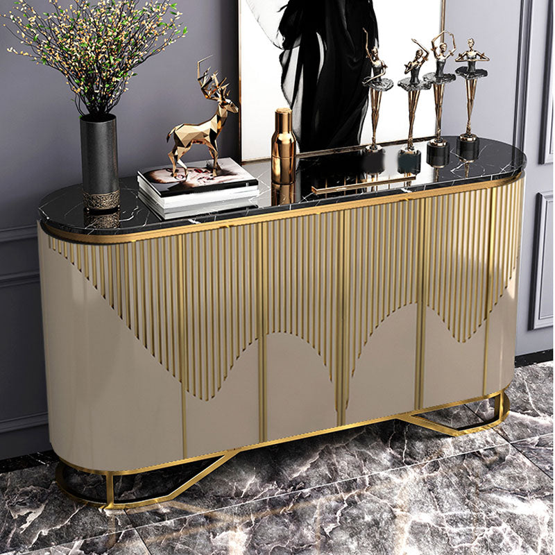 Gold Base Modern Sideboard Buffet Stone Buffet Stand with Storage