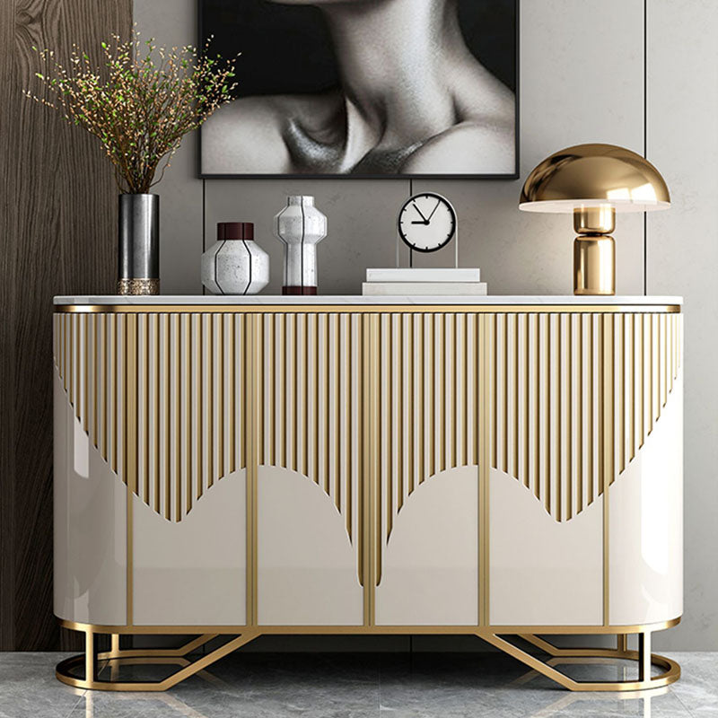 Gold Base Modern Sideboard Buffet Stone Buffet Stand with Storage