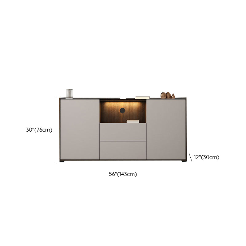 Stone Media Console TV Stand Modern TV Stand Console with 2 Drawers